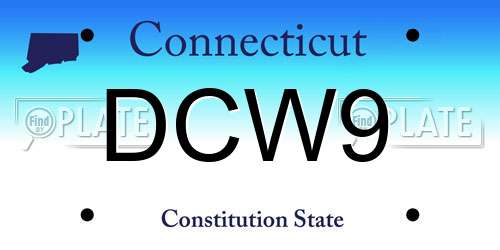 DCW9 Connecticut License Plate