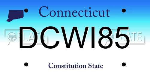 DCWI85 Connecticut License Plate