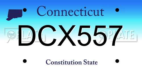 DCX557 Connecticut License Plate