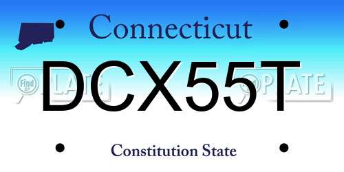 DCX55T Connecticut License Plate