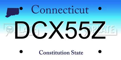 DCX55Z Connecticut License Plate