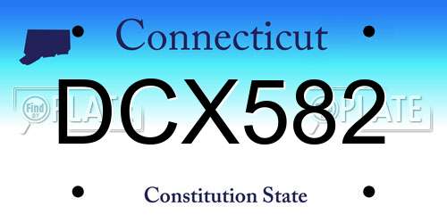 DCX582 Connecticut License Plate