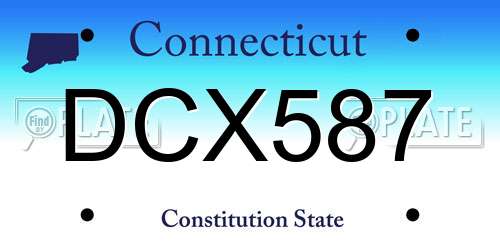 DCX587 Connecticut License Plate