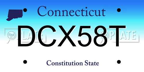 DCX58T Connecticut License Plate