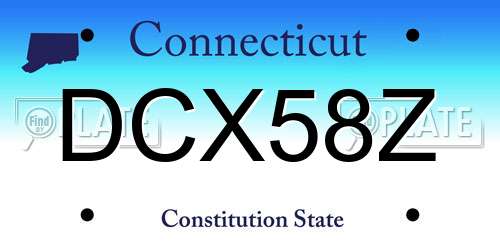 DCX58Z Connecticut License Plate