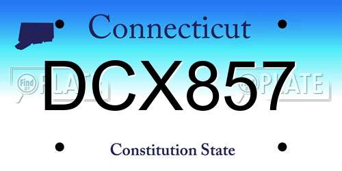 DCX857 Connecticut License Plate