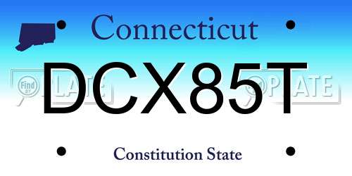 DCX85T Connecticut License Plate