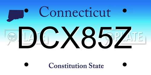 DCX85Z Connecticut License Plate