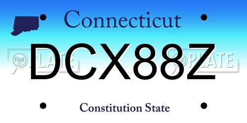 DCX88Z Connecticut License Plate