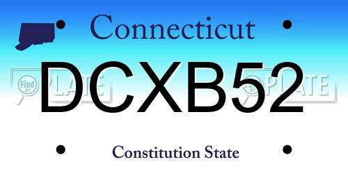 DCXB52 Connecticut License Plate