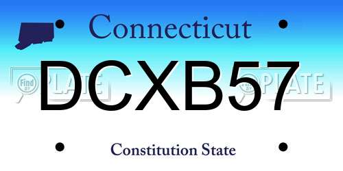 DCXB57 Connecticut License Plate