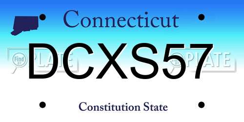 DCXS57 Connecticut License Plate