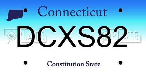 DCXS82 Connecticut License Plate
