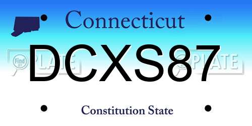 DCXS87 Connecticut License Plate