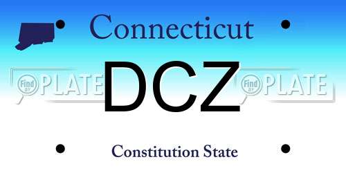 DCZ Connecticut License Plate