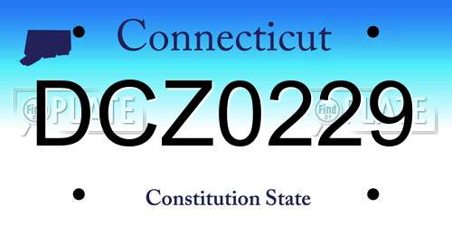 DCZ0229 Connecticut License Plate