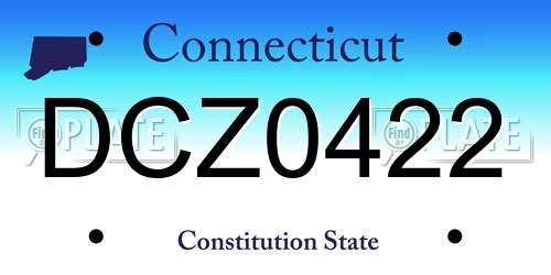 DCZ0422 Connecticut License Plate