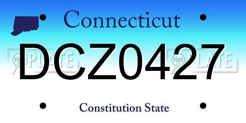 DCZ0427 Connecticut License Plate