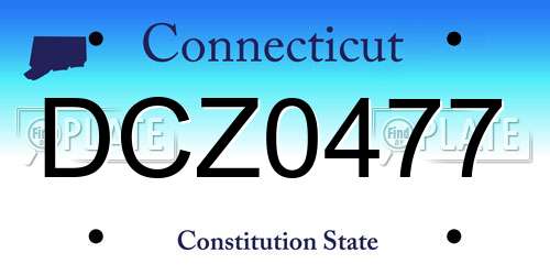 DCZ0477 Connecticut License Plate