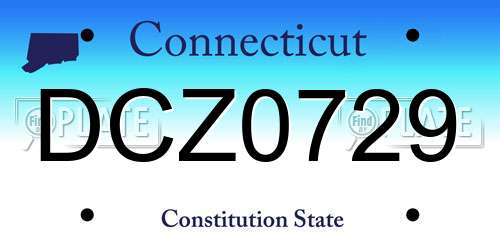 DCZ0729 Connecticut License Plate