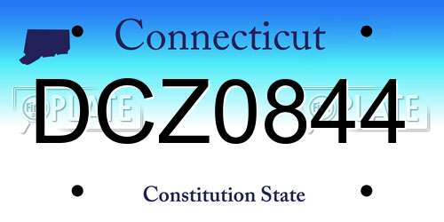DCZ0844 Connecticut License Plate
