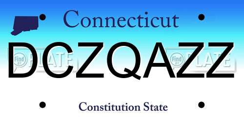 DCZQAZZ Connecticut License Plate