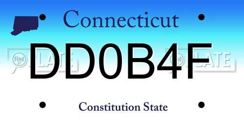 DD0B4F Connecticut License Plate