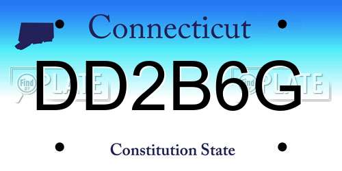 DD2B6G Connecticut License Plate