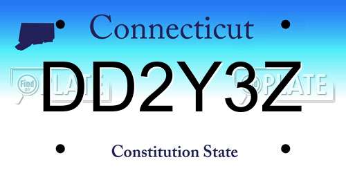 DD2Y3Z Connecticut License Plate