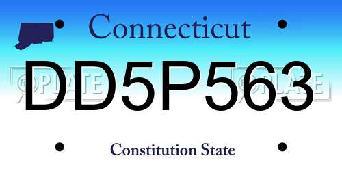 DD5P563 Connecticut License Plate