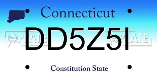 DD5Z5I Connecticut License Plate