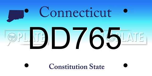 DD765 Connecticut License Plate