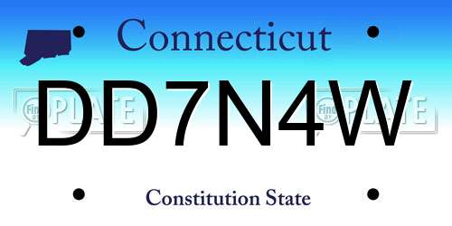 DD7N4W Connecticut License Plate
