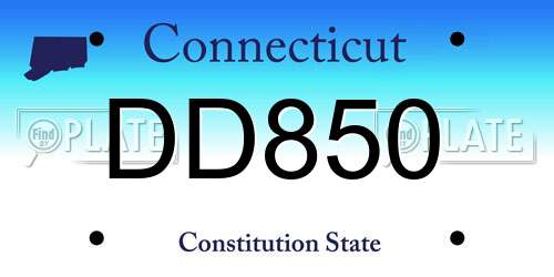 DD850 Connecticut License Plate
