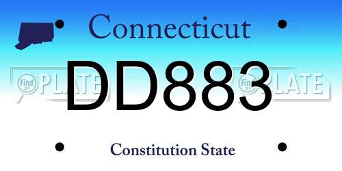 DD883 Connecticut License Plate
