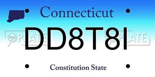 DD8T8I Connecticut License Plate
