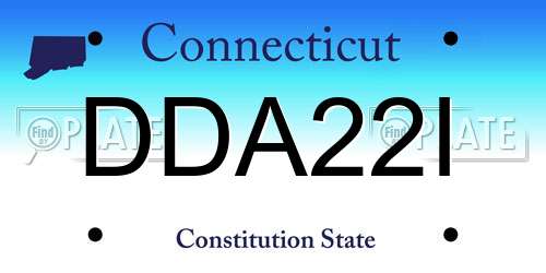 DDA22I Connecticut License Plate