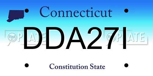 DDA27I Connecticut License Plate