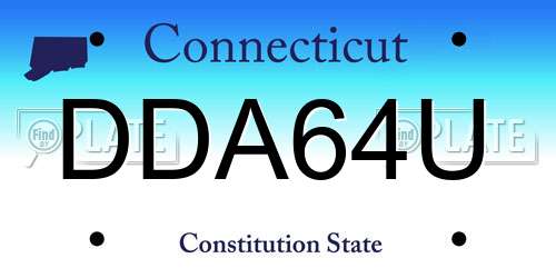 DDA64U Connecticut License Plate