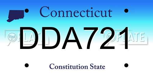 DDA721 Connecticut License Plate