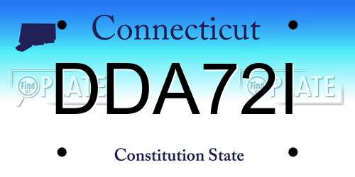 DDA72I Connecticut License Plate