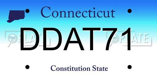 DDAT71 Connecticut License Plate