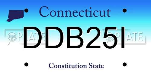 DDB25I Connecticut License Plate