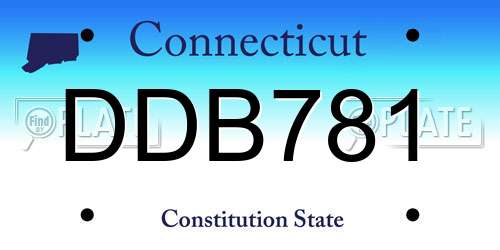 DDB781 Connecticut License Plate