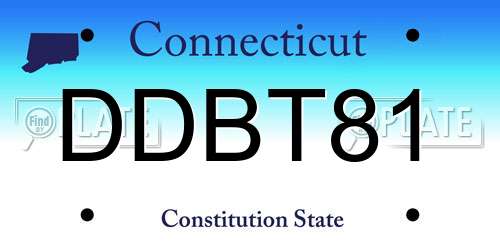 DDBT81 Connecticut License Plate
