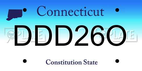 DDD26O Connecticut License Plate
