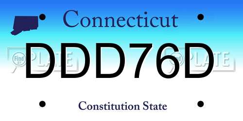 DDD76D Connecticut License Plate