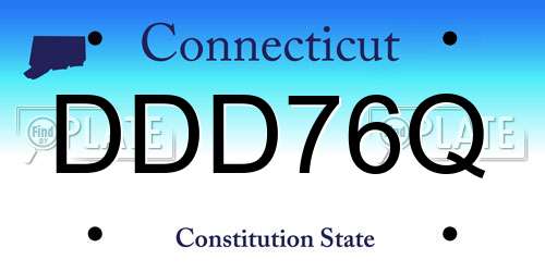 DDD76Q Connecticut License Plate