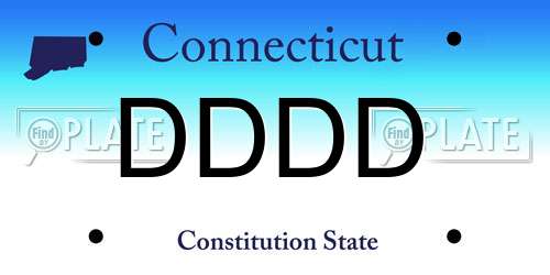 DDDD Connecticut License Plate
