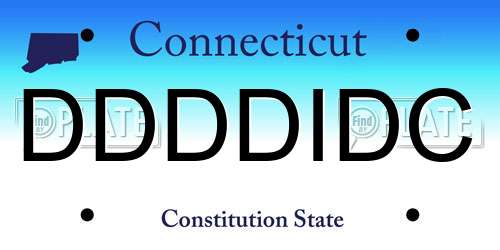 DDDDIDC Connecticut License Plate
